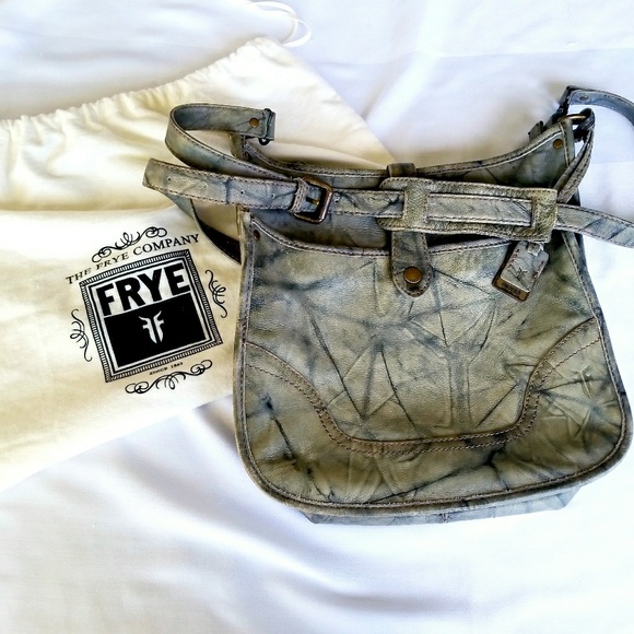 Frye Handbags - EUC Authentic Frye Gray Marbled Leather Crossbody